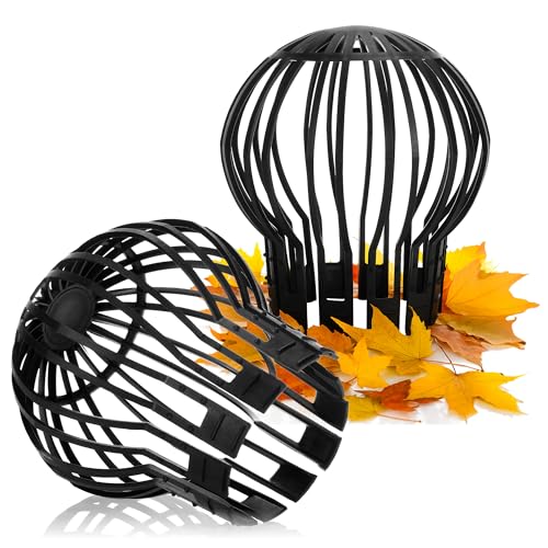 com-four® 2x Dachrinnenschutz für Fallrohre - Laubschutz für Rohre von 5-11 cm Ø - Blättersieb gegen Verstopfung - Laubfang für Blätter und Äste - Fallrohrschutz (Set 5 - Fallrohrschutz 2x) von com-four