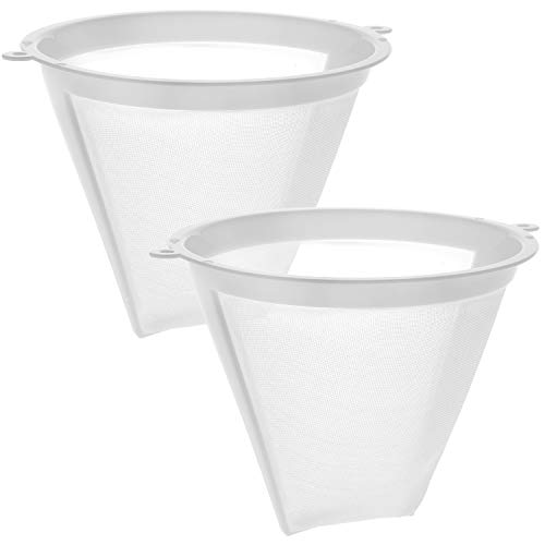 com-four® 2X Dauer-Kaffeefilter in Größe 4 - wiederverwendbarer Dauerfilter aus hitzebeständigem Kunststoff und Nylonnetz von com-four