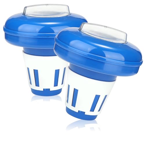 com-four® 2X Dosierschwimmer für den Pool - Chemikalienspender für Chlor- oder Bromtabletten - zur dosierten Abgabe von Poolzusätzen von com-four