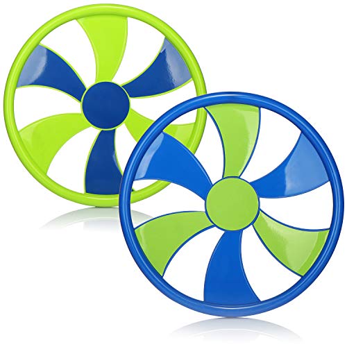 com-four® 2X Frisbee für Kinder und Erwachsene - Wurfscheibe - Frisbeescheibe zum Spielen - 30 cm Flugscheibe [Auswahl variiert] (2 Stück - grün/blau) von com-four