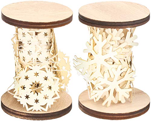 com-four® 2X Girlande aus Papier zur Weihnachtsdeko - Weihnachtsgirlande - Weihnachtsbaumschmuck - Fensterdekoration [Auswahl variiert] (2 Stück - 210cm) von com-four