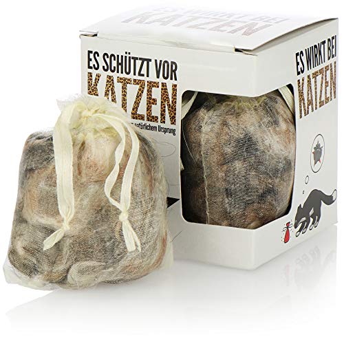 com-four® 2X Katzenschreck, tierfreundliche Haus- & Wildkatzenabwehr, unschädliches Fernhaltemittel aus Hundehaaren, Haustierabwehr & Wildtierabwehr von com-four