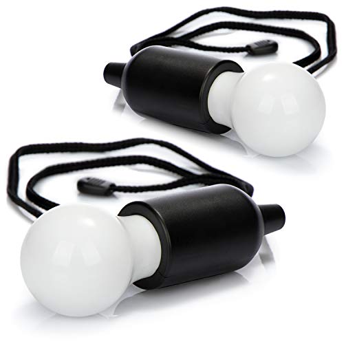 com-four® 2X LED Hängelampe mit Zugschalter, kabellose Hängeleuchte, batteriebetriebene Glühbirne mit Schnurschalter, für Camping, Festivals, Schränke, Keller und Outdoor (02 Stück - Schnur - Black) von com-four