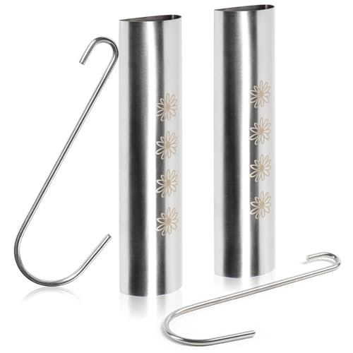com-four® 2X Luftbefeuchter aus rostfreiem Edelstahl - Heizungsverdunster zum Anhängen an die Heizung - Heizkörperverdunster mit Befestigungshaken (2X Verdunster-Edelstahl) von com-four