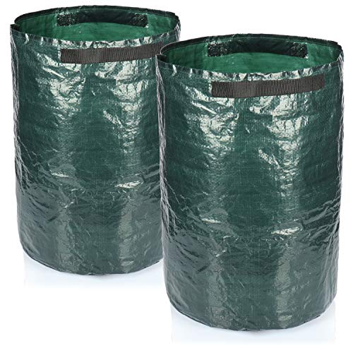 com-four® 2X Pflanzsack für Kartoffeln - Kartoffelpflanzsack - grüner Pflanzenschutzsack mit Griffen und Drainagelöchern - ca. 35 x 45 cm von com-four