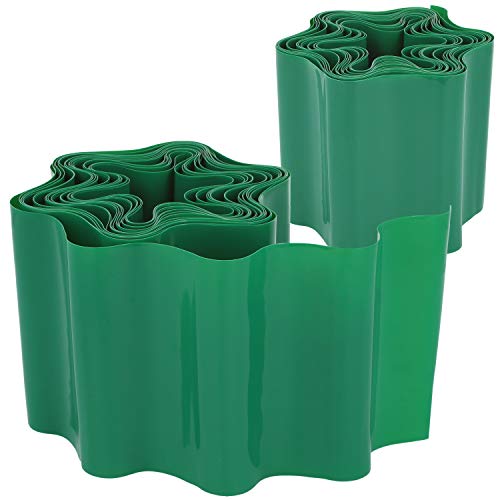 com-four® 2X Rasenkante 10 x 600 cm aus Kunststoff - Flexible Beeteinfassung für Rasen, Blumenbeet oder als Mähkante - Grasabschluss, Länge individuell anpassbar - Beetumrandung von com-four