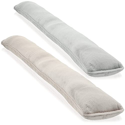 COM-FOUR® 2X Zugluftstopper für Tür und Fenster - Microfaser Windstopper- Energie sparen mit Luftzugstopper - 1kg Schwerer Türstopper (02 Stück - Taupe/grau) von com-four