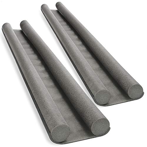 COM-FOUR® 2X Zugluftstopper für die Tür - Türbodendichtung - Luftzugstopper mit Doppeldichtung - Schutz vor Luftzug und Lärm - 86 cm von com-four