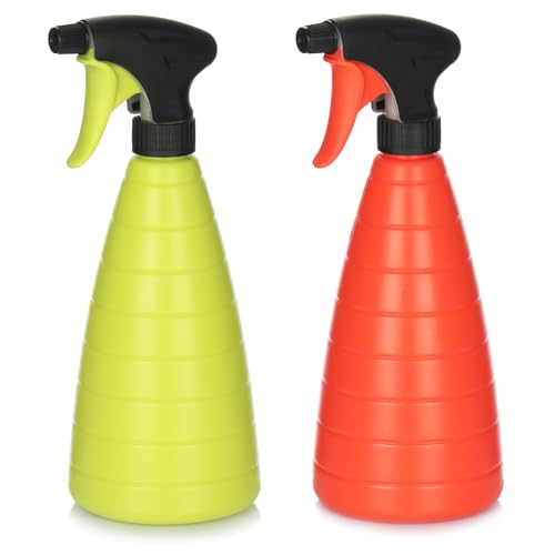 com-four® 2x Blumensprüher - Sprühflasche mit 28/400 Gewinde zur Bewässerung von Pflanzen - Wassersprühflasche zum Wasserzerstäuben (2 Stück - grün/rot) von com-four