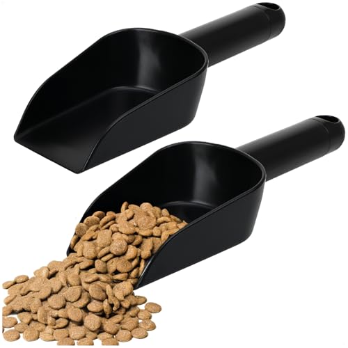com-four® 2x Futterschaufel zum Portionieren von Tierfutter (23 cm) – Sackschaufel aus Kunststoff - Messschaufel für Haustiere – Abfüllschaufel für Futter und Saatgut von com-four