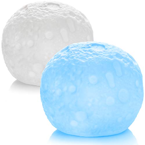 com-four® 2x LED-Lampe Mond, 3-D Nachttischlampe im Mond-Design mit automatischem Farbwechsel, romantische Stimmungsbeleuchtung für den Innenbereich (2 Stück - Tischlicht) von com-four