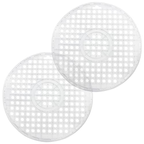 com-four® 2x Spülbeckeneinlage - Runde Spülbeckenmatte - Einlage für Spülbecken schützt die Oberfläche der Spüle und das Geschirr (2 Stück - transparent) von com-four