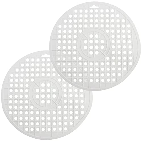 com-four® 2x Spülbeckeneinlage - Runde Spülbeckenmatte - Einlage für Spülbecken schützt die Oberfläche der Spüle und das Geschirr (2 Stück - weiß) von com-four