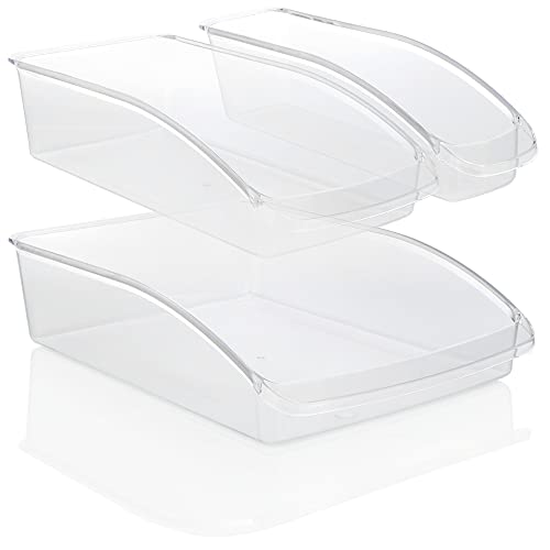 com-four® 3-teiliges Kühlschrank Organizer Set - Aufbewahrungsboxen für Kühlschrank und Küchenschrank - Ordnungssystem mit 3 Kühlschrank-Behälter von com-four
