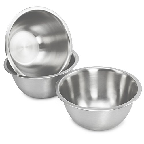com-four® 3-teiliges Schüsselset aus Edelstahl - Salatschüssel - Chipsschüssel - Rühschüssel - Servierschüssel - Dekoschüssel (3 Stück - Ø 20cm) von com-four