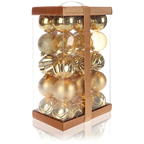 com-four® 30x Weihnachtskugel - Christbaumkugeln 7 cm - aus bruchsicherem Kunststoff für Weihnachten - Baumschmuck für den Christbaum - Christbaumschmuck von com-four