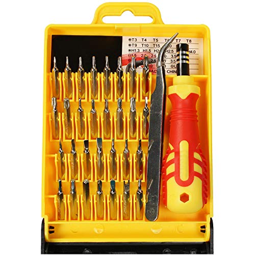 com-four® 32-teiliges Werkzeug Set mit Schraubenzieher und verschiedenen Bits - Schraubendreher mit feinen Steckschlüsseln in praktischer Box (32-teilig Präzisionswerkzeug) von com-four