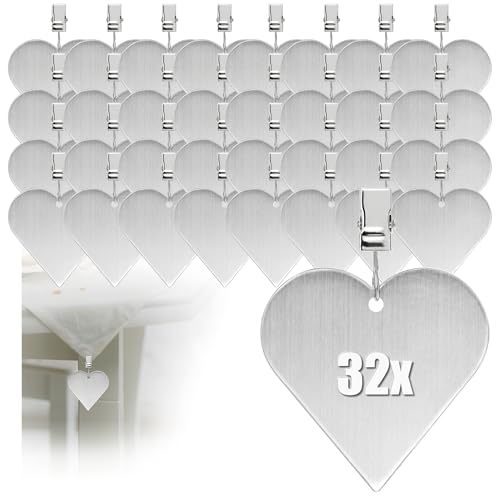 com-four® 32x Tischdeckenbeschwerer - Tischtuchgewichte aus rostfreiem Edelstahl - Tischtuchklammer - jeweils ca. 35g - Tischdeckenklammern von com-four
