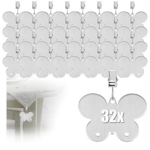 com-four® 32x Tischdeckenbeschwerer - Tischtuchgewichte aus rostfreiem Edelstahl - Tischtuchklammer - jeweils ca. 40g - Tischdeckenklammern von com-four