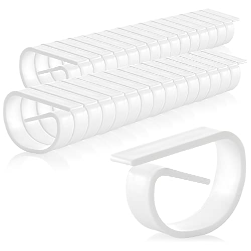 com-four® 32x Tischtuchklammern aus bruchfestem Kunststoff in weiß, Tischdeckenbeschwerer, Tischdeckenhalter Made in Germany (32 Stück) von com-four