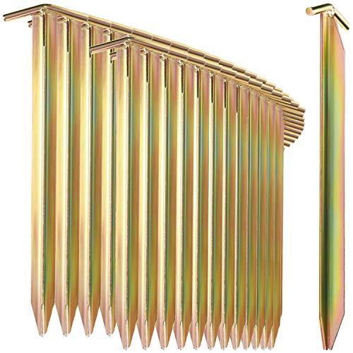 com-four® 32x Zelt-Heringe aus Stahl - Lange und robuste Erdnägel mit T-Profil für Camping und Outdoor - ideal für normalen und harten Boden von com-four