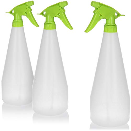 com-four® 3x Blumensprüher - Sprühflasche zur Bewässerung von Pflanzen - Wassersprühflasche zum Wasserzerstäuben (3 Stück - weiß/grün) von com-four