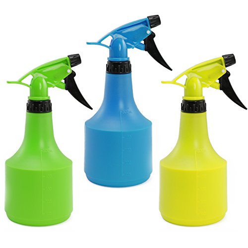 com-four® 3X Blumensprüher - Sprühflasche zur Bewässerung von Pflanzen - Wassersprühflasche zum Wasserzerstäuben und zur Schädlingsbekämpfung [Auswahl variiert] (3 Stück 0.5L bunt) von com-four