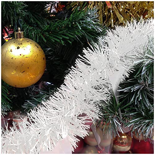 com-four® 3X Girlande Weihnachten 270 cm - Tannengirlande für eine perfekte Weihnachtsdekoration - Weihnachtsdeko in weiß von com-four