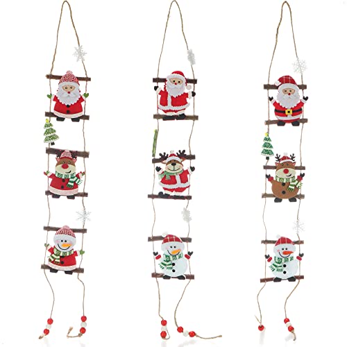 COM-FOUR® 3X Hängedeko für Weihnachten - Hängefiguren aus Filz - Schneemann, Weihnachtsmann und Rentier zum Aufhängen an Wand und Fenster (3 Stück - Hängedeko) von com-four