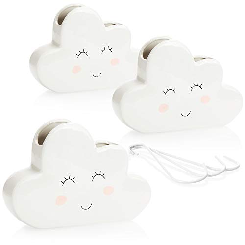 com-four® 3X Luftbefeuchter Heizung - Heizkörper Luftbefeuchter Wolke - Heizung Wasserverdunster aus Keramik im lustigen Wölkchen Design - 300 ml von com-four