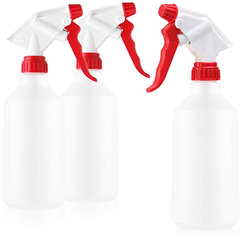 com-four® 3X Sprühflasche - Wasser-Pumpsprüher mit 28/400 Gewinde für Haushalt, Garten, Werkstatt, Auto - Zerstäuberflasche mit Verstellbarer Düse - 500 ml (NBR) von com-four