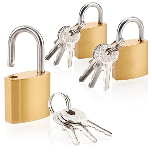 com-four® 3x Vorhängeschloss mit Schlüsseln aus massivem Metall - Sicherheitsschloss mit gehärtetem Bügel - Kellerschloss 25mm - Bügelschloss für Haushalt, Freizeit, Arbeit von com-four