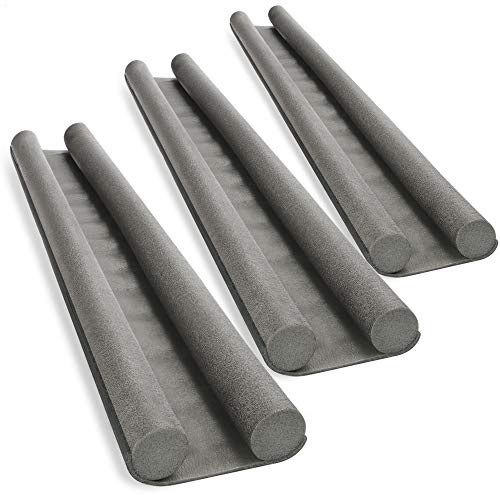 COM-FOUR® 3X Zugluftstopper für die Tür - Türbodendichtung - Luftzugstopper mit Doppeldichtung - Schutz vor Luftzug und Lärm - 86 cm von com-four