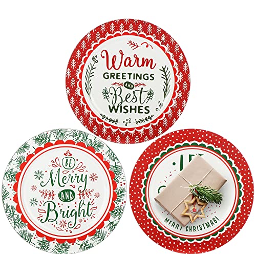 com-four® 3X Teller für Weihnachten, Nikolaus, Advent - Wiederverwendbare Unterteller als Tischdekoration - Dekoteller - Gabenteller mit Sprüchen - 33 cm [Auswahl variiert] von com-four