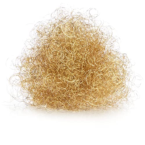 com-four® 40g Premium Engelshaar - feines metallisches Lametta für Adventskranz, Gesteck, Tannenbaum - weihnachtliche Tischdeko - Metall-Fäden für Bastelarbeiten (Metall - goldfarben) von com-four