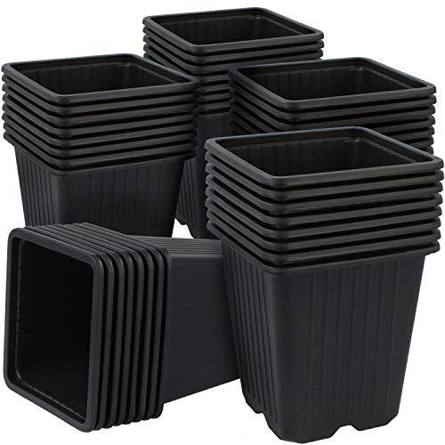 com-four® 40x Anzuchttöpfe für Pflanzen 9,5 cm - Pflanztöpfe für die Anzucht - Blumentopf für die Pflanzenzucht, Vierecktopf mit Löcher an der Unterseite (40 Stück - Anzuchttopf 9.5x10cm) von com-four