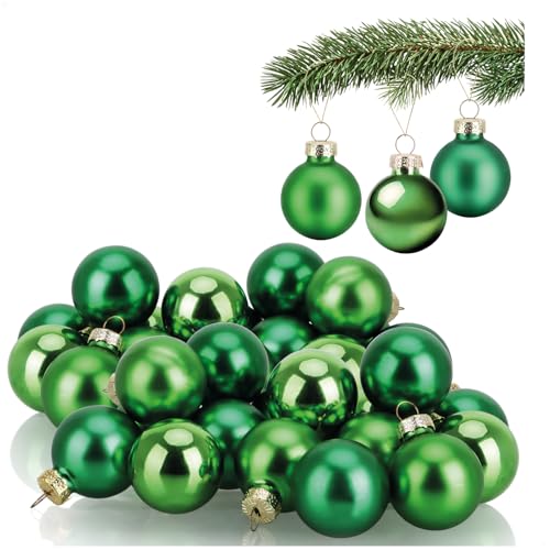 com-four® 40x Weihnachtskugel - Baumschmuck für die Weihnachtstanne - Mini-Glaskugeln Ø 3 cm - Weihnachtsdeko - kleine Christbaumkugeln aus echtem Glas für Weihnachten von com-four