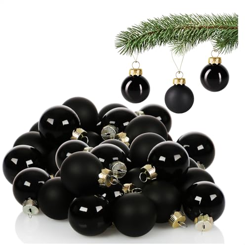 com-four® 40x Weihnachtskugel - Baumschmuck für die Weihnachtstanne - Mini-Glaskugeln Ø 3 cm - Weihnachtsdeko - kleine Christbaumkugeln aus echtem Glas für Weihnachten von com-four