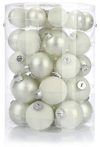 com-four® 44x Christbaumkugel in verschiedenen Größen - Weihnachtskugel für den Weihnachtsbaum - Christbaumschmuck aus Glas von com-four