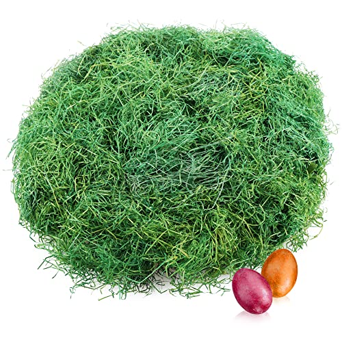 com-four® 480g Ostergras in grün für Osternester - Osterdeko zum Basteln - Holzwolle für Osterkörbe (Set5 - Ostergras grün - 480g) von com-four