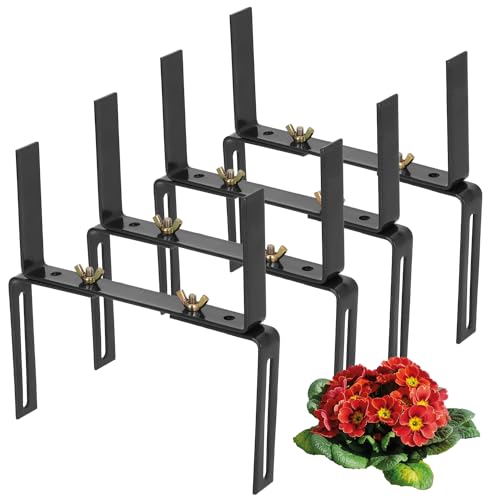 com-four® 4X Blumenkastenhalter für Balkon-Brüstungen und Geländer - Flexible Befestigung aus Metall für Pflanzkästen - 2-Fach verstellbar - kein Bohren von com-four