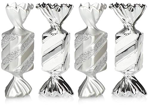 com-four® 4X Christbaumanhänger Bonbon - Weihnachtskugel Geschenkbonbon - Christbaumschmuck in Bonbon-Form für die Weihnachtsbaum-Dekoration - bruchfester Baumschmuck von com-four