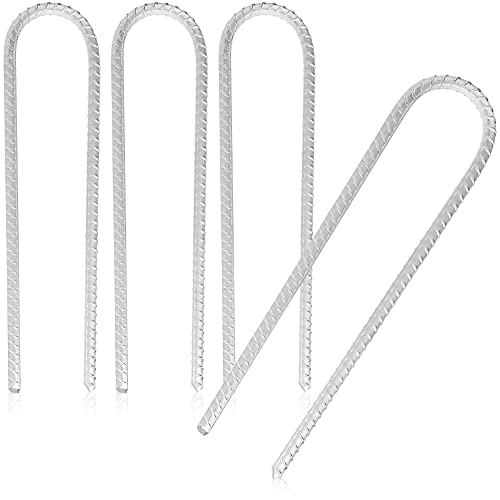 COM-FOUR® 4X XL Bodenanker aus massivem Stahl, U-Form 30 cm, Ø 1 cm – verzinkte Erdanker für Zelt, Pavillon, Hüpfburg, Trampolin, auch als Bewehrungsstab für den Boden, stabil & rostfrei von com-four
