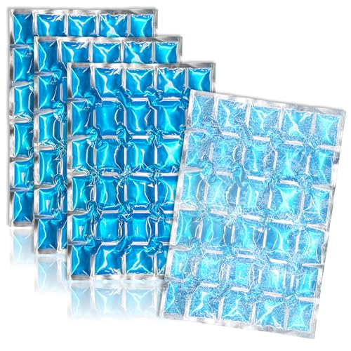com-four® 4x Flexibles Eis-Pack - Kühlkompresse mit 25 Kühlzellen - Kühlpack für Haushalt, Camping und Freizeit (04 Stück - 36 x 25cm - blau) von com-four