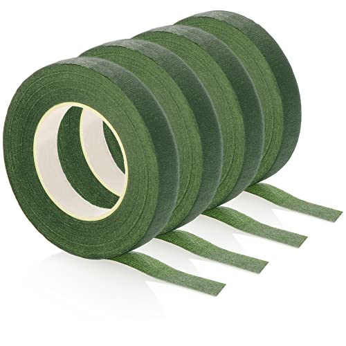 com-four® 4x Flower Tape - Kreppband selbstklebend für Blumen - Floristen Wickelband - Bastelkrepp (Flower Tape - 13mm) von com-four