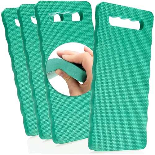 com-four® 4x Kniekissen für den Garten - Kniematte für die Gartenarbeit - Kniepolster für Handwerk und Freizeit - Knieschutzmatte wasserbeständig, wärmedämmend (grün - 4 Stück) von com-four