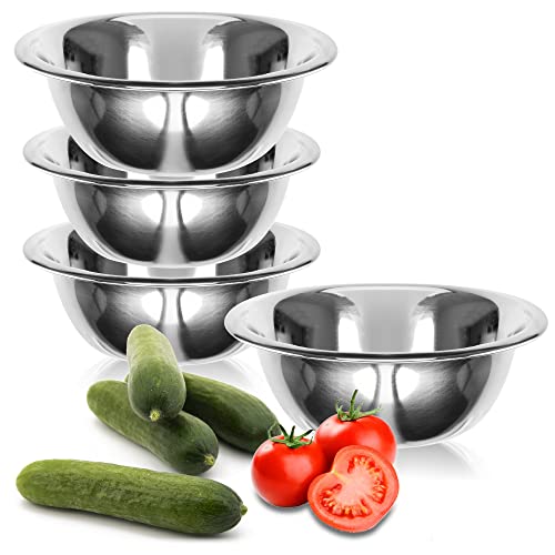 com-four® 4x Metallschale - Schüssel für Salat, Dips und Snacks - leichtes Schalen-Set - Gewürzschale - stapelbare Metallschüssel - Snackschalen (4 Stück - Ø 18.5 cm) von com-four