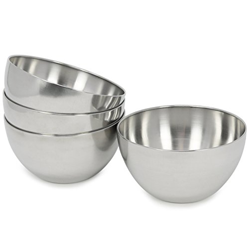 com-four® 4x Schale aus Metall - Servierschale für Dips, Snacks, Vor- oder Nachspeise - Dessertschale - Deko-Schale - Servierschale - Süßigkeiten-Schälchen (4 Stück - Ø 13cm) von com-four