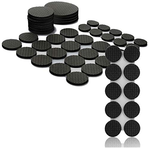 COM-FOUR® 50-teiliges Möbelgleiter Set - Selbstklebende Stuhlgleiter aus Gummischaum - Anti-Rutsch-Filzgleitern in verschiedenen Größen von com-four