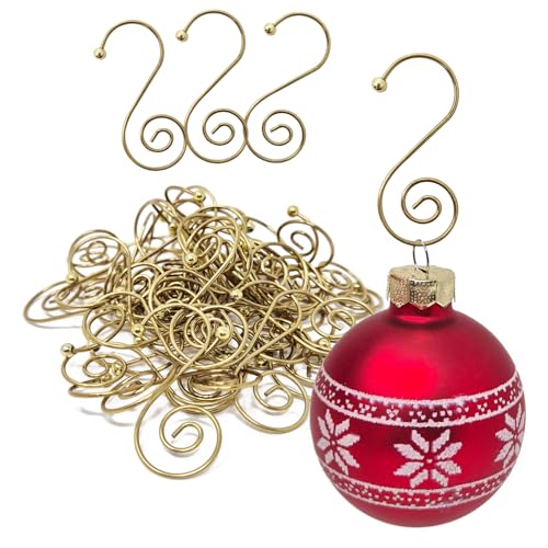 com-four® 50x Kugelaufhänger für Weihnachtsbaumschmuck - Aufhänger für Christbaumkugeln - Perfekt für Weihnachtskugeln von com-four